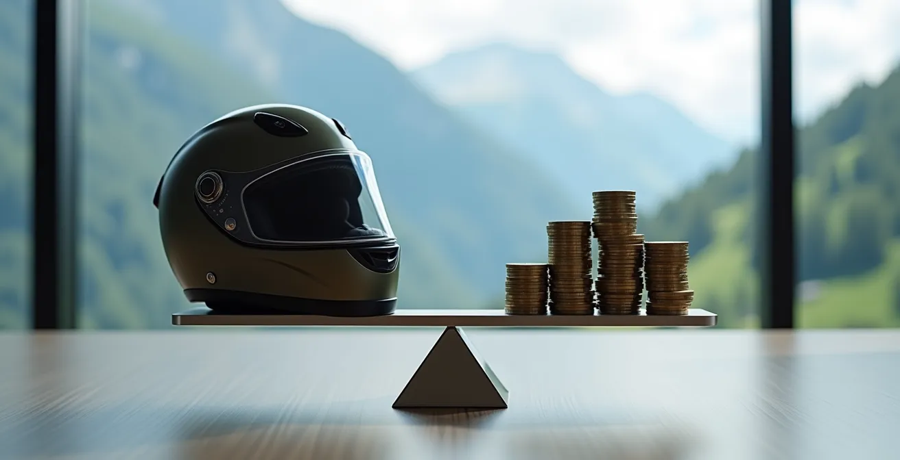 Symbolische Darstellung einer Verhandlung zwischen Anwalt und Versicherung in der Schweiz