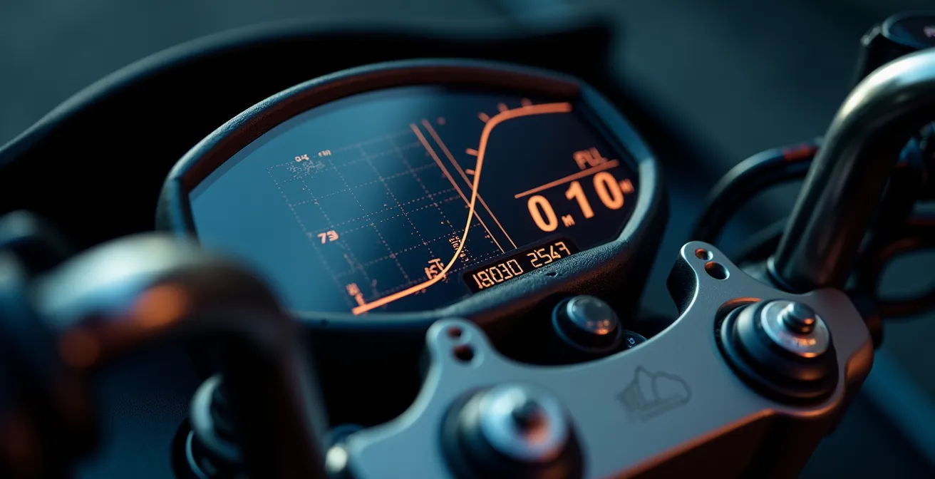Makroaufnahme eines Displays, das schematisch zwei unterschiedliche Drehmomentkurven zeigt: eine flache Hochebene und eine steil ansteigende Kurve.