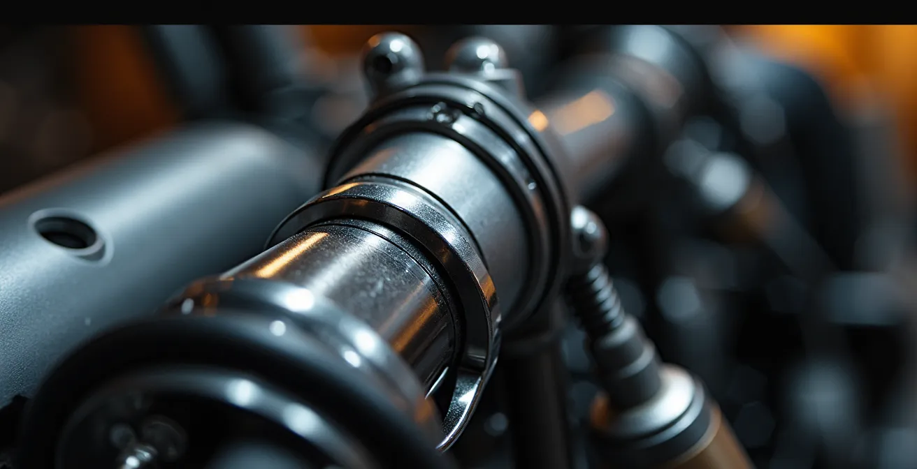 Makroaufnahme von Motorrad-Qualitätsmerkmalen und versteckten Details